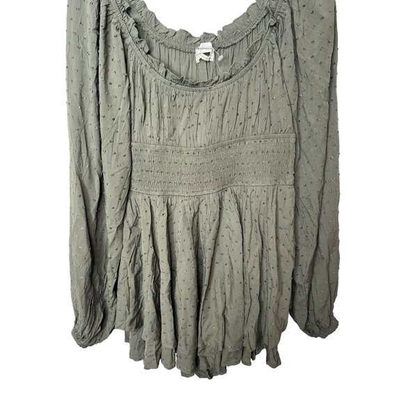 Urban Outfitters Shorts Womens Medium Romper Boho Cottage Green Ruffles Casual - Picture 3 of 16